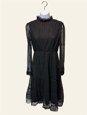 English Dot Black Dress